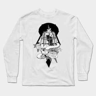 Bird in Skull Cage Long Sleeve T-Shirt